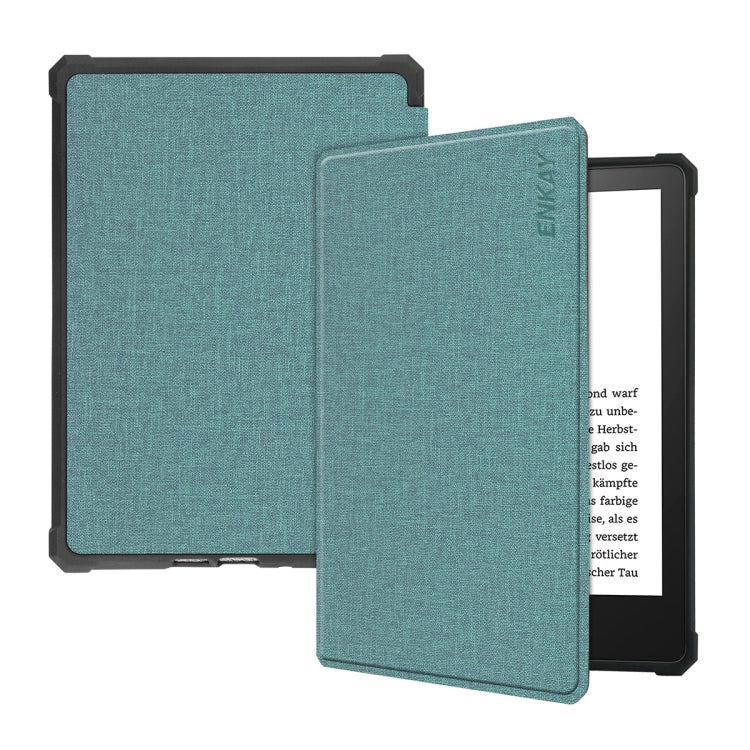 For Amazon Kindle Paperwhite 5 2021 ENKAY Solid Color Denim Texture Horizontal Flip Leather Tablet Case with Sleep / Wake-up Function