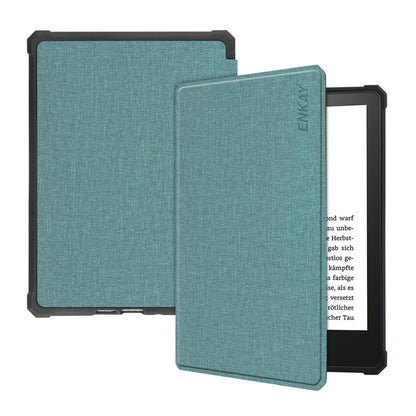 For Amazon Kindle Paperwhite 5 2021 ENKAY Solid Color Denim Texture Horizontal Flip Leather Tablet Case with Sleep / Wake-up Function