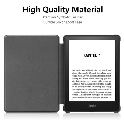 For Amazon Kindle Paperwhite 5 2021 ENKAY Solid Color Denim Texture Horizontal Flip Leather Tablet Case with Sleep / Wake-up Function