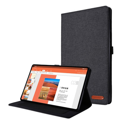 Horizontal Flip Fabric PU Leather Tablet Case with Card Slots & Holder, For OPPO Realme Pad