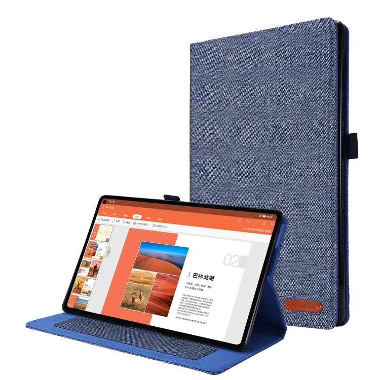 Horizontal Flip Fabric PU Leather Tablet Case with Card Slots & Holder, For OPPO Realme Pad