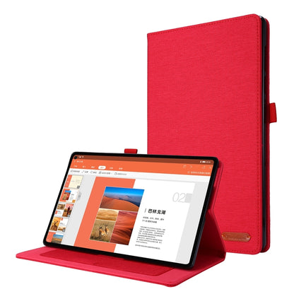 Horizontal Flip Fabric PU Leather Tablet Case with Card Slots & Holder, For OPPO Realme Pad