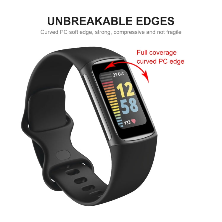 For Fitbit Charge 5 / Charge 6 ENKAY Hat-Prince 3D Curved Edge PC Edge PMMA HD Screen Film, 1 PC, 2 PCS, 5 PCS, 10 PCS