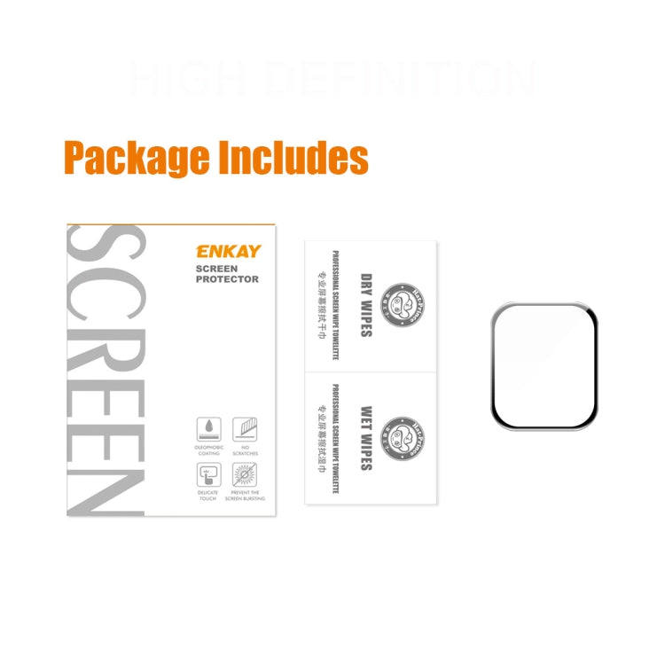 ENKAY Hat-Prince 3D Curved Edge Full Coverage Full Tempered Glass HD Screen Protector Film For Apple Watch Series 9 / 8 / 7 45mm, 1 PC, 2 PCS, 5 PCS, 10 PCS
