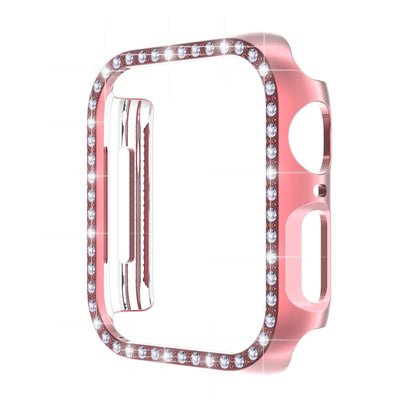 ENKAY Hat-Prince Electroplate PC Diamond Watch Case + Full Coverage Curved PET Screen Protector Film For Apple Watch Series 7 45mm