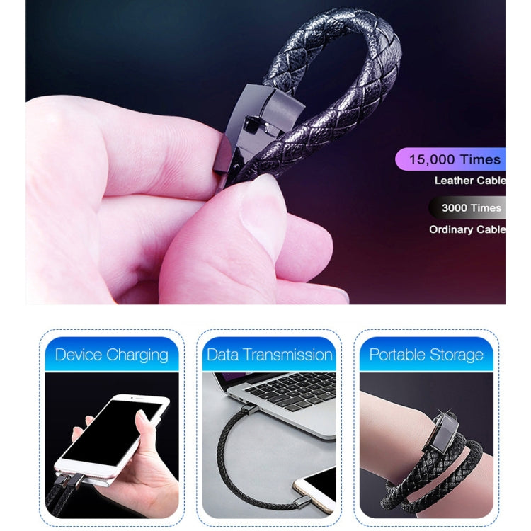 XJ-72 20cm USB to USB-C / Type-C Bracelet Charging Data Cable, Type-C, 20cm Type-C