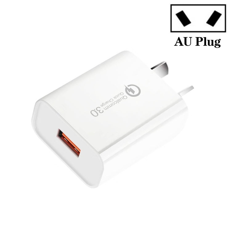 CA-25 QC3.0 USB 3A Fast Charger for Mobile Phone, AU Plug, AU Plug