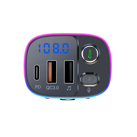Émetteur FM Bluetooth de voiture T65 double port USB Type-C chargeur QC3.0, T65