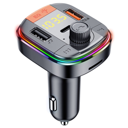 Transmetteur FM Bluetooth de voiture T832, lecteur MP3 avec lumière colorée, chargeur rapide puissant QC3.0, T832