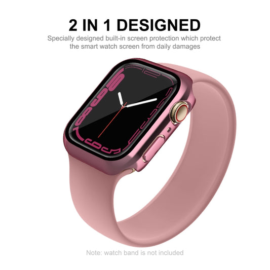 ENKAY Hat-Prince 2 en 1 cadre PC + coque en verre trempé 9H, pour Apple Watch Series 8 / 7 41 mm, pour Apple Watch Series 8 / 7 45 mm