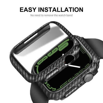 ENKAY Carbon Fiber PC Case + Full Coverage PET Screen Protector, For Apple Watch Series 9 / 8 / 7 41mm, For Apple Watch Series 9 / 8 / 7 45mm