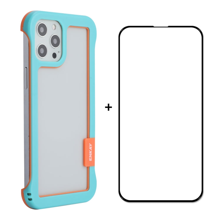 ENKAY Frameless Hollow PC Case + Glass Film for iPhone 12 / 12 Pro, For iPhone 12 / 12 Pro