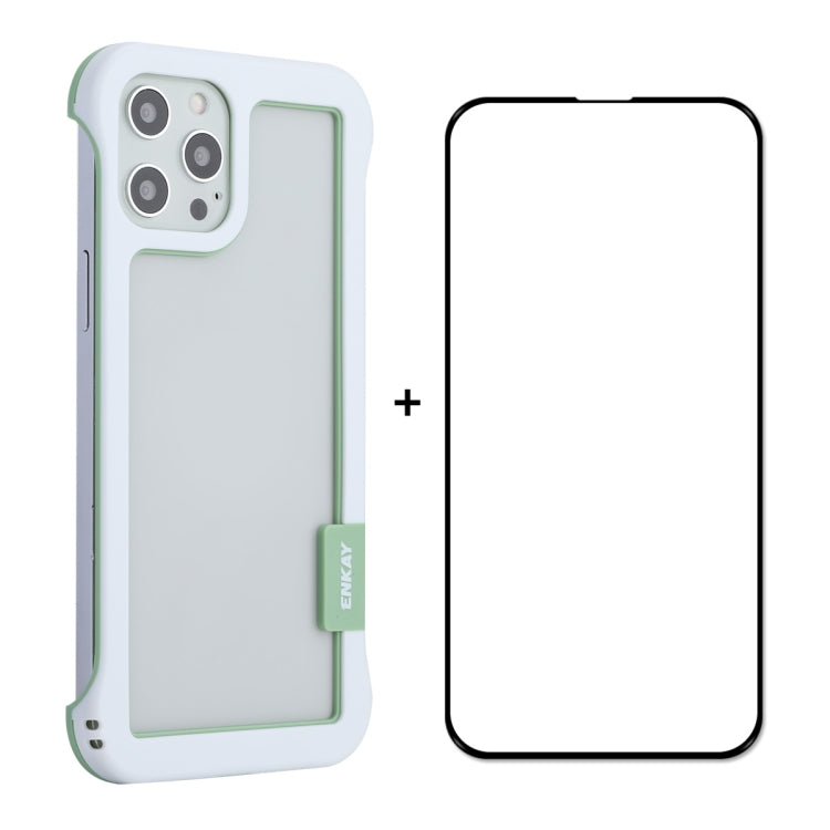 ENKAY Frameless Hollow PC Case + Glass Film for iPhone 12 / 12 Pro, For iPhone 12 / 12 Pro