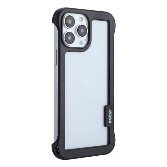 ENKAY Rahmenlose Hülle aus hohlem PC + Glasfolie für iPhone 13 Pro Max, Für iPhone 13 Pro Max