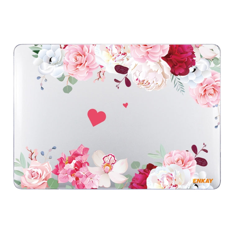 ENKAY Flower Series Pattern Laotop Protective Crystal Case for MacBook Pro 16 inch A2141, For MacBook Pro 16 inch A2141