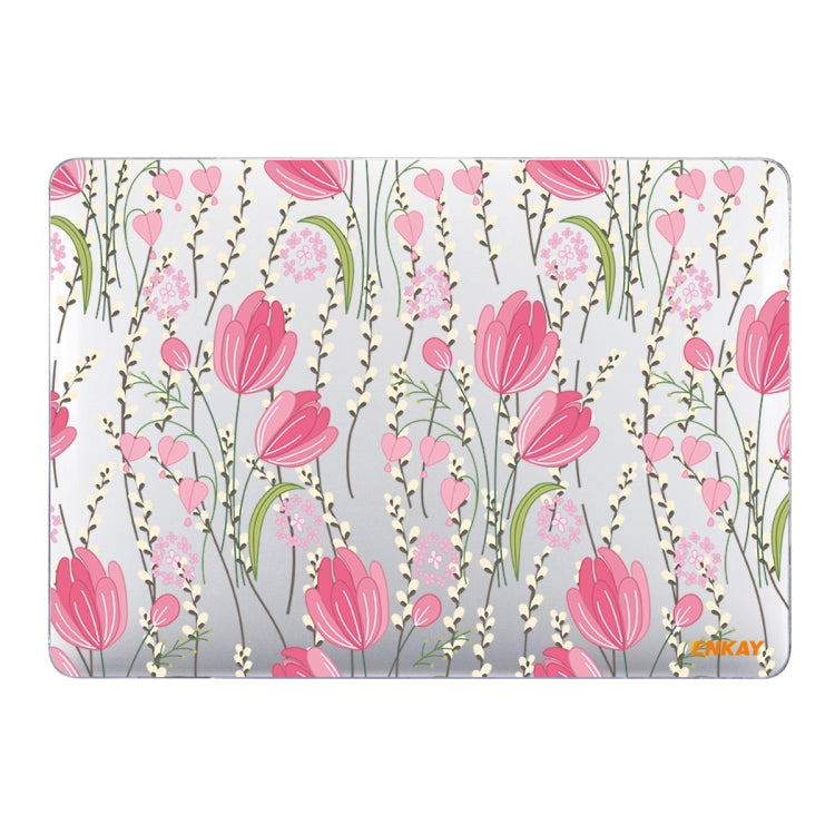 ENKAY Flower Series Pattern Laotop Protective Crystal Case for MacBook Pro 16 inch A2141, For MacBook Pro 16 inch A2141