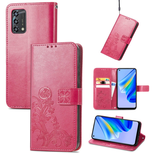 Four-leaf Clasp Embossed Buckle Leather Phone Case, For OPPO A95 4G, For OPPO K9s, For OPPO A95 5G, For OPPO Reno7 Pro 5G, For vivo S10e, For vivo Y3s 2021, For vivo Y15S, For OPPO Realme GT Explorer Master