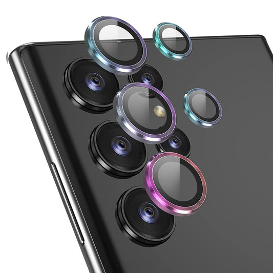 Pour Samsung Galaxy S22 Ultra 5G Cache Objectif d'Appareil Photo ENKAY en Alliage d'Aluminium + Verre Trempé