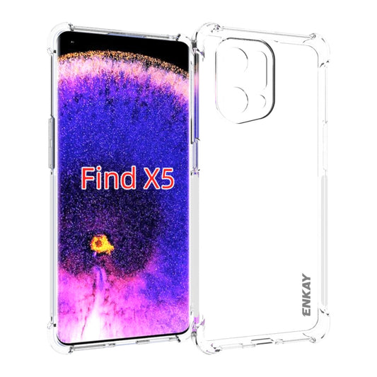 ENKAY Klare TPU Stoßfeste Hülle Weiche Anti-Rutsch-Abdeckung, für OPPO Find X5, für OPPO Find X5 Pro, für OPPO Reno7 5G Global, für Realme 9 Pro, für Realme 9 Pro+, für Realme C35