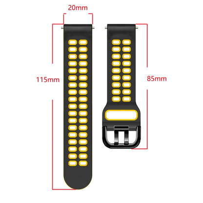 20mm Mixed-color Silicone Strap, For Garmin Vivomove Sport