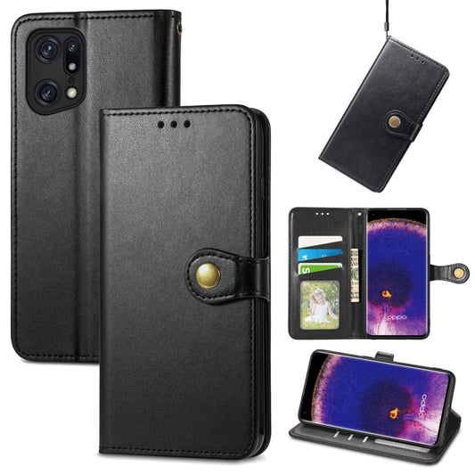 Retro Solid Color Buckle Leather Phone Case, For OPPO Find X5, For OPPO Find X5 Pro, For OPPO Realme 9 Pro, For OPPO Realme 9 Pro+ 5G, For vivo Y76 5G