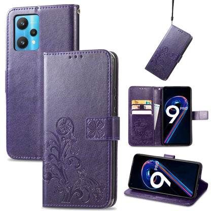 Four-leaf Clasp Embossed Buckle Leather Phone Case, For OPPO Find X5 Pro, For OPPO Find X5, For OPPO Realme 9 Pro, For OPPO Realme 9 Pro+ 5G, For vivo Y76 5G