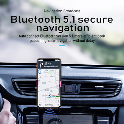 T50 Car USB Bluetooth 5.1 Receiver FM Transmitter for Hands-Free Call Navigation, T50