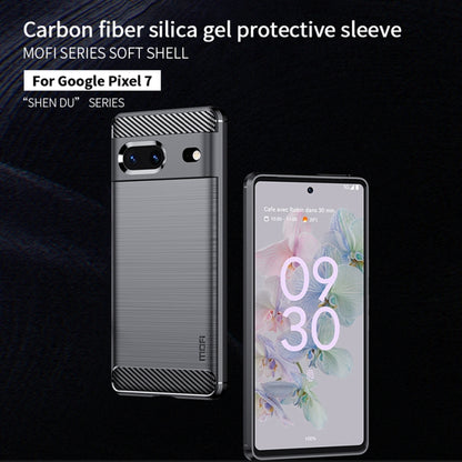 MOFI Gentleness Series Brushed Texture Carbon Fiber TPU Phone Case, For Google pixel 7 5G, For Google pixel 7 Pro 5G
