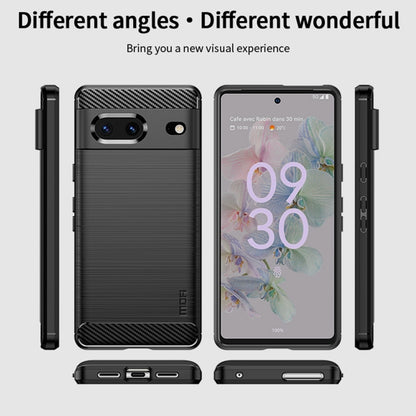 MOFI Gentleness Series Brushed Texture Carbon Fiber TPU Phone Case, For Google pixel 7 5G, For Google pixel 7 Pro 5G