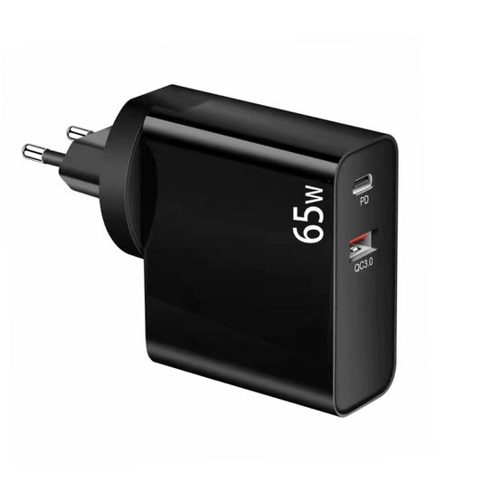 Adaptateur de charge pour ordinateur portable USB-C/Type-C PD-65W + USB QC3.0, prise UE/prise US