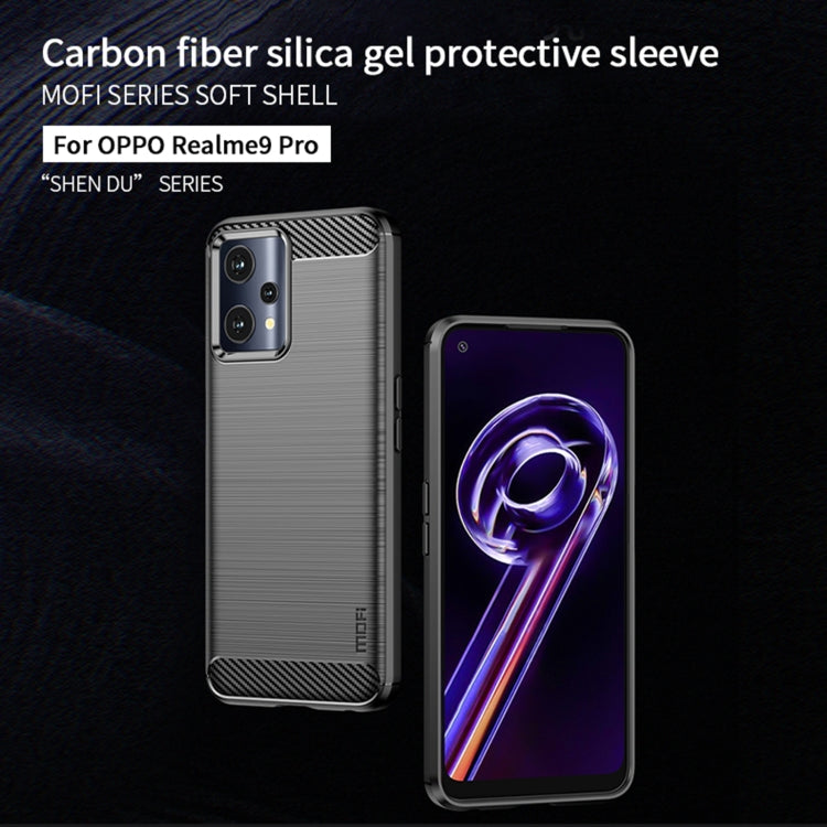 MOFI Gentleness Brushed Carbon Fiber Soft TPU Case, For OPPO Realme 9 Pro / Realme V25, For OPPO Realme 9 Pro+, For OPPO A36 / A76 / Realme 9i, For OPPO Realme C35, For OPPO Find X5