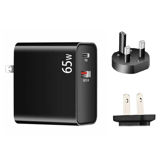Adaptateur de charge pour ordinateur portable USB-C/Type-C PD-65W + USB QC3.0 + câble de données USB-C/Type-C vers MagSafe 2/tête en T de 1,8 m, prise britannique/prise américaine, câble MagSafe 2/tête en T, prise britannique/prise américaine
