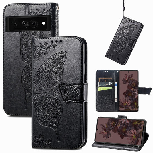 Butterfly Love Flower Embossed Leather Phone Case, For Google Pixel 7 Pro 5G, For Motorola Moto G Stylus 5G 2022, For Google Pixel 7 5G, For Motorola Moto G22, For OnePlus Nord CE 2 5G, For Sony Xperia Ace III