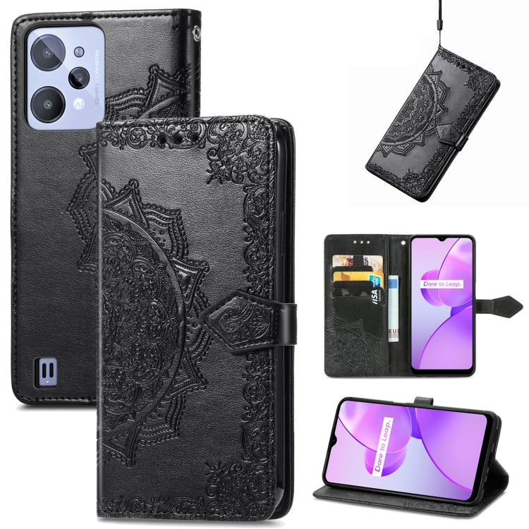 Mandala Flower Embossed Leather Phone Case, For OPPO Realme C31, For OPPO Realme GT2 Pro, For vivo Y55 5G