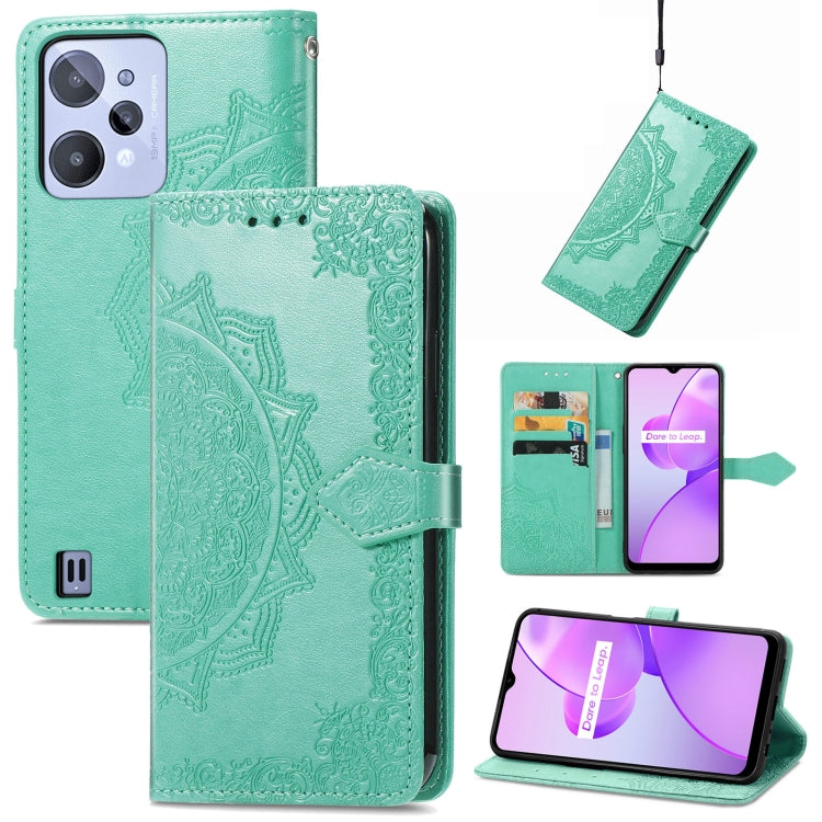 Mandala Flower Embossed Leather Phone Case, For OPPO Realme C31, For OPPO Realme GT2 Pro, For vivo Y55 5G
