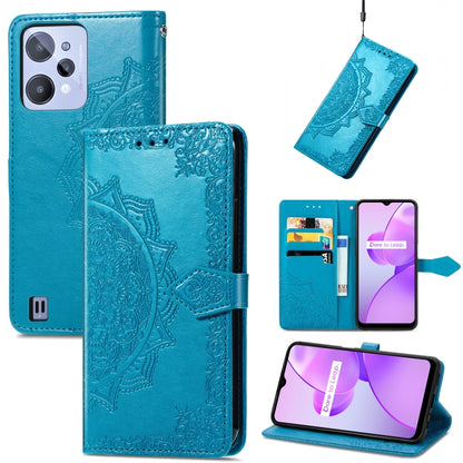 Mandala Flower Embossed Leather Phone Case, For OPPO Realme C31, For OPPO Realme GT2 Pro, For vivo Y55 5G