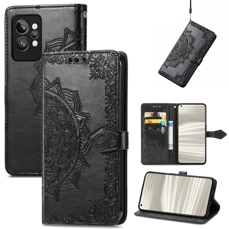Mandala Flower Embossed Leather Phone Case, For OPPO Realme C31, For OPPO Realme GT2 Pro, For vivo Y55 5G