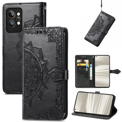 Mandala Flower Embossed Leather Phone Case, For OPPO Realme C31, For OPPO Realme GT2 Pro, For vivo Y55 5G