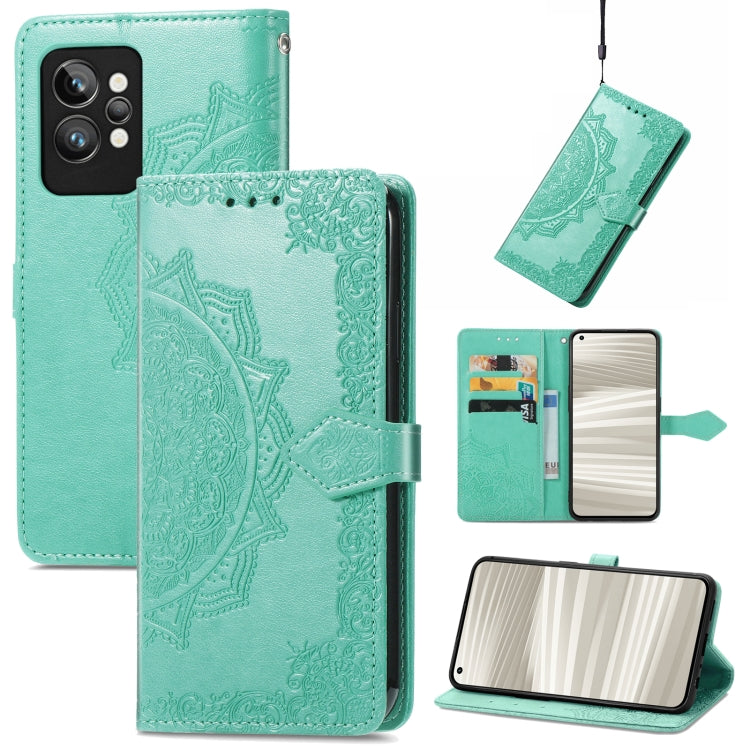 Mandala Flower Embossed Leather Phone Case, For OPPO Realme C31, For OPPO Realme GT2 Pro, For vivo Y55 5G