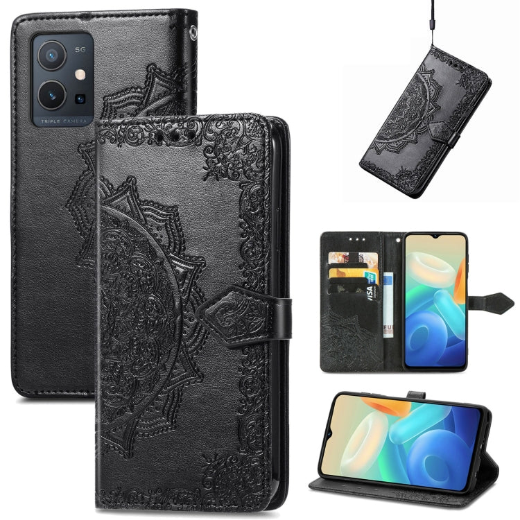 Mandala Flower Embossed Leather Phone Case, For OPPO Realme C31, For OPPO Realme GT2 Pro, For vivo Y55 5G