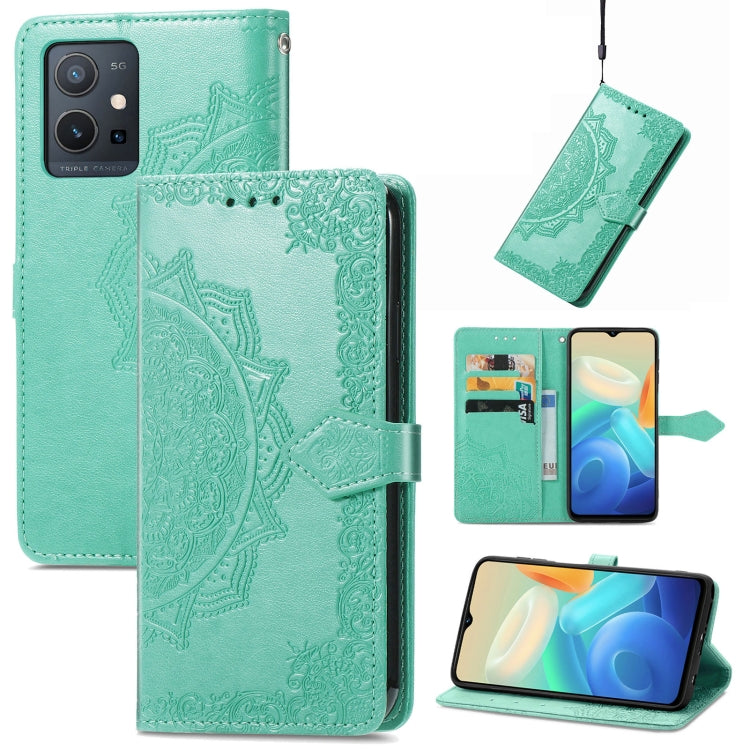 Mandala Flower Embossed Leather Phone Case, For OPPO Realme C31, For OPPO Realme GT2 Pro, For vivo Y55 5G