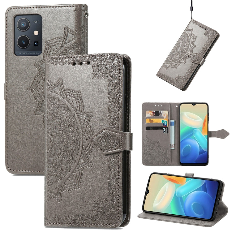 Mandala Flower Embossed Leather Phone Case, For OPPO Realme C31, For OPPO Realme GT2 Pro, For vivo Y55 5G