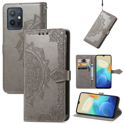 Mandala Flower Embossed Leather Phone Case, For OPPO Realme C31, For OPPO Realme GT2 Pro, For vivo Y55 5G