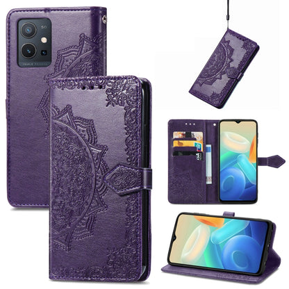 Mandala Flower Embossed Leather Phone Case, For OPPO Realme C31, For OPPO Realme GT2 Pro, For vivo Y55 5G