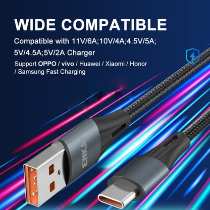 ENKAY 66W USB to USB-C / Type-C Full Protocol 6A Fast Charging Data Cable, 2m
