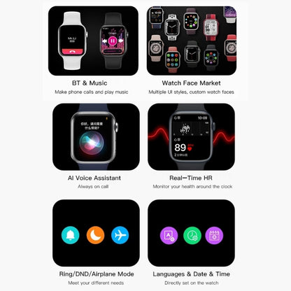 CT7 1.7 inch Color Screen Smart Watch,Support Heart Rate Monitoring/Blood Pressure Monitoring