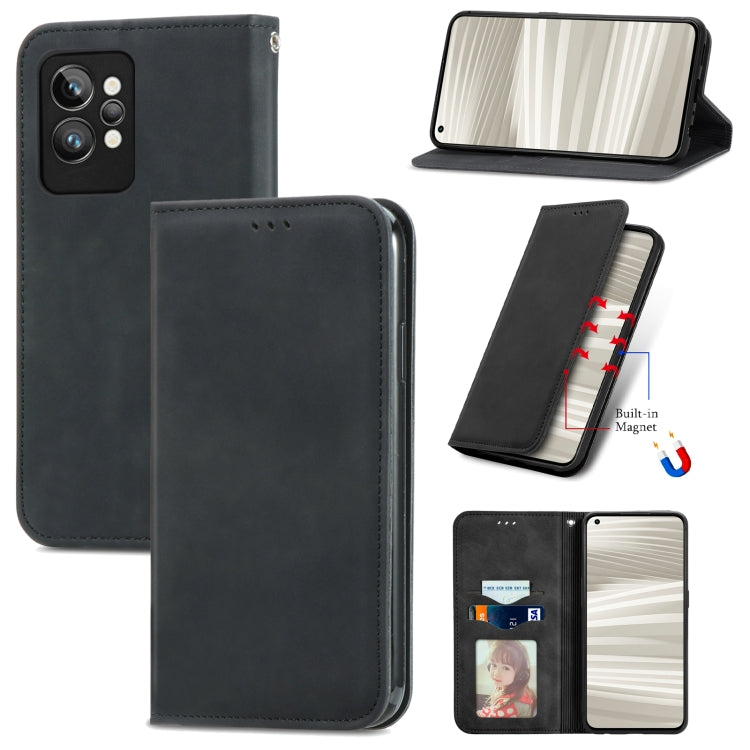 Retro Skin Feel Magnetic Leather Phone Case, For OPPO Realme GT2 Pro, For vivo Y55 5G