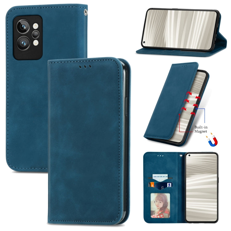 Retro Skin Feel Magnetic Leather Phone Case, For OPPO Realme GT2 Pro, For vivo Y55 5G