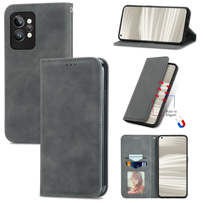 Retro Skin Feel Magnetic Leather Phone Case, For OPPO Realme GT2 Pro, For vivo Y55 5G