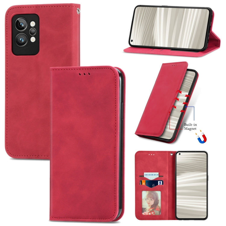 Retro Skin Feel Magnetic Leather Phone Case, For OPPO Realme GT2 Pro, For vivo Y55 5G